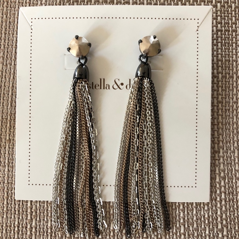 Mixed metal fringe earrings